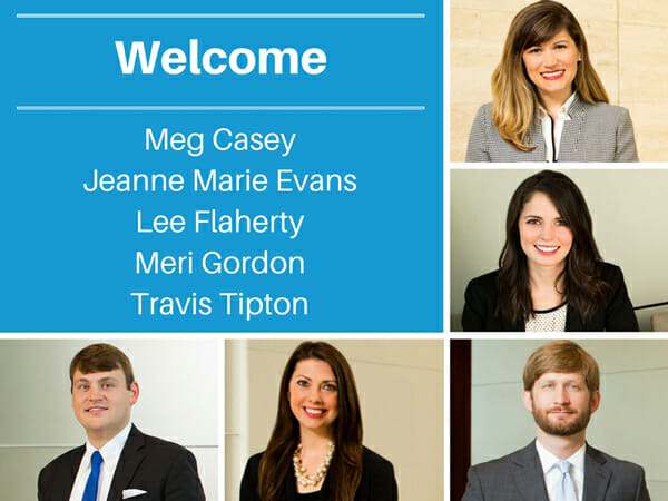 Welcome to Meg Casey, Jeanne Marie Evans, Lee Flaherty, Meri Gordon and Travis Tipton